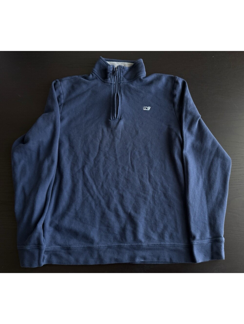 Vineyard Vines 1/4 Zip Pullover Sweater Boys XL (18) Navy Blue 100% Pima Cotton